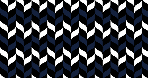 Papier peint graphique Motif ondulé noir et bleu