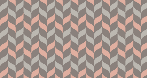 Papier peint géométrique Motif ondulé corail et gris