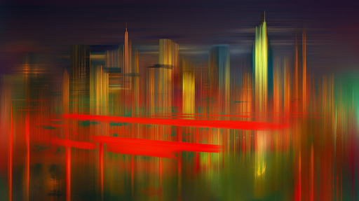 Papier peint urbain abstrait Horizon coloré et vibrants rouges