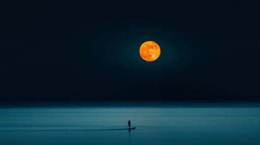 Wallpaper Lune et Pagaie Scène Nocturne