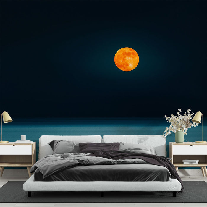 Papier peint Lune et Pagaie | Scène Nocturne