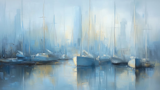 Papier peint port maritime Voiliers abstraits