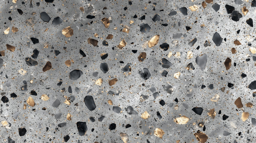 Papier peint terrazzo Design gris avec éclats dorés