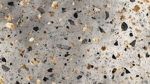 Papier peint terrazzo Effet éclats dorés et noirs