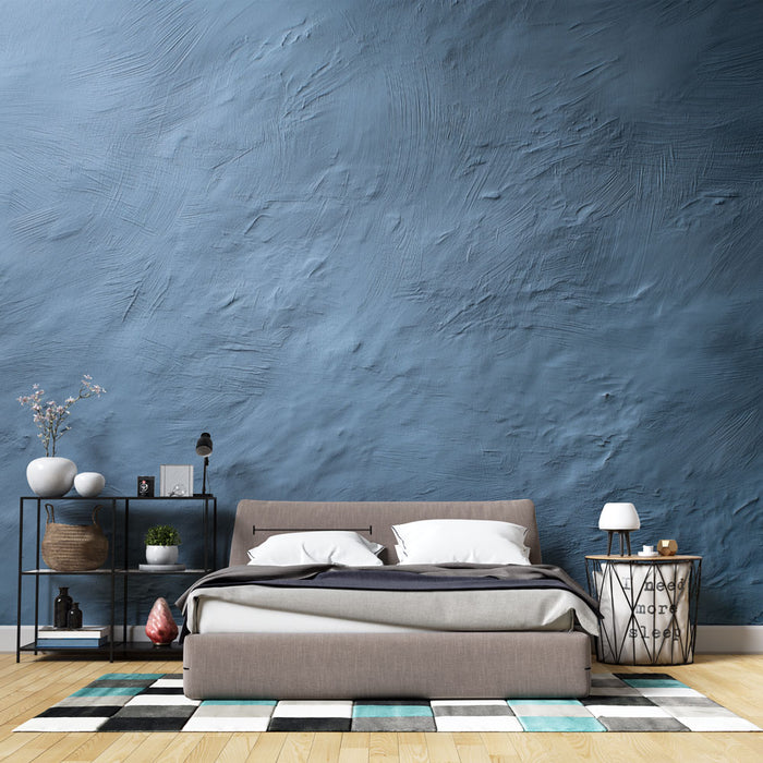 Papier peint texturé bleu | Élégance moderne