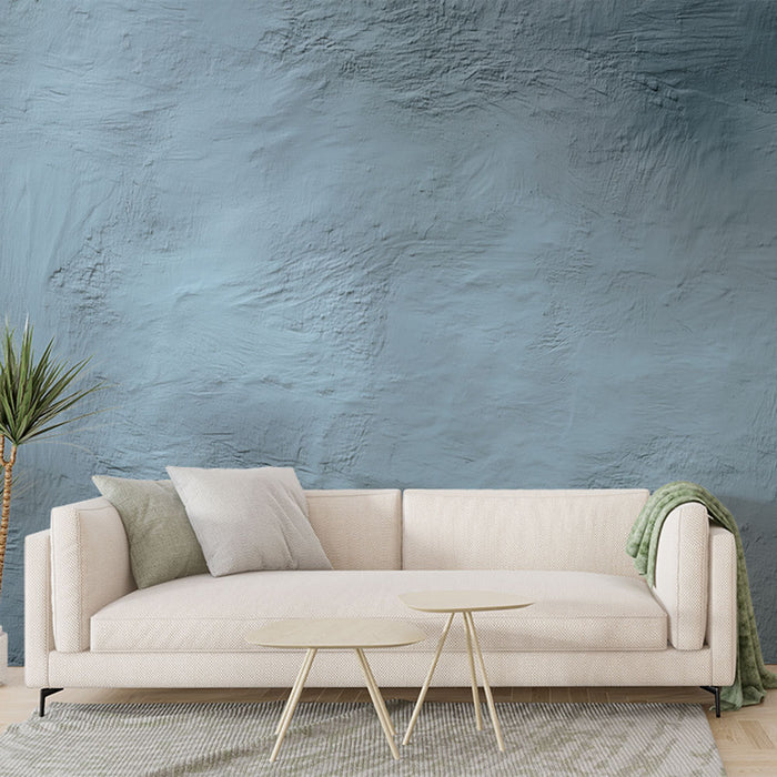 Papier peint texturé bleu | Effet plâtre rustique