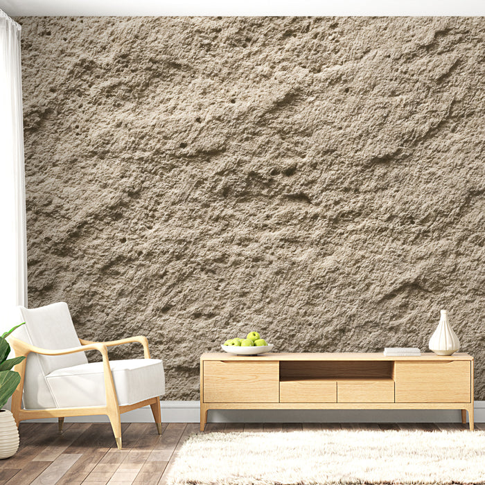Papier peint texturé | Effet pierre naturelle beige