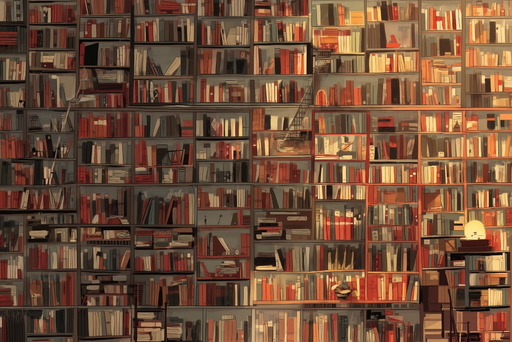 Papier peint bibliothèque Design chaleureux et littéraire