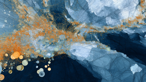 Papier peint abstrait éclatant Design bleu et orange