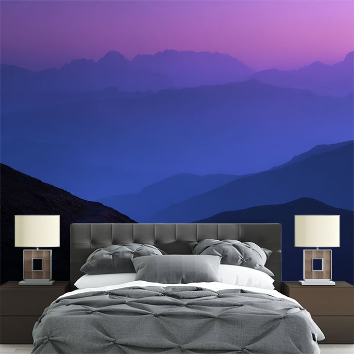Papier peint crépuscule | Paysage de montagnes ombragées