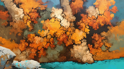 Papier peint abstrait Couleurs automnales éclatantes