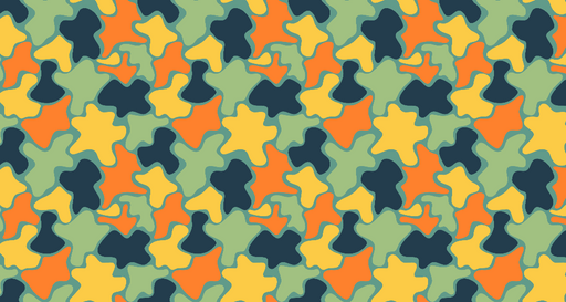 Papier peint abstrait Motif organique multicolore