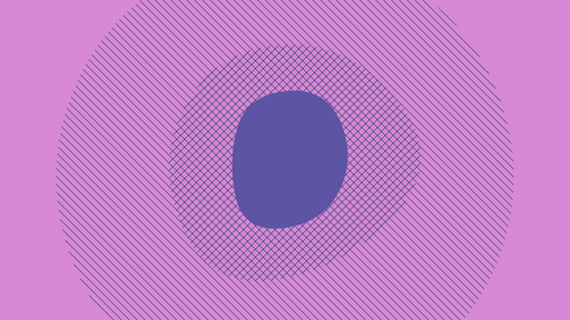 Papier peint graphique Motifs circulaires violets et lignes diagonales