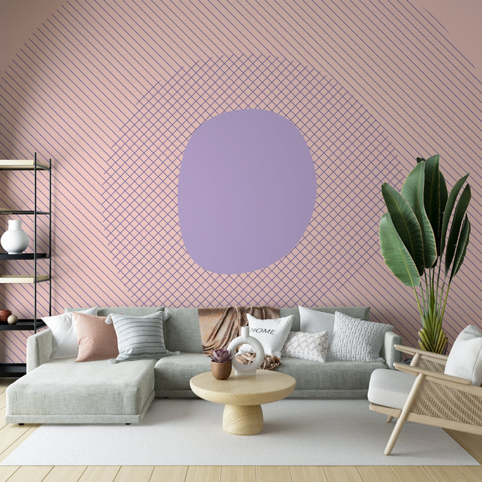 Papier peint géométrique | Design rose et violet