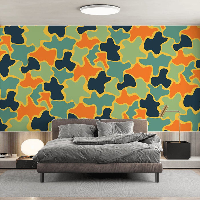 Papier peint camouflage | Abstrait multicolore