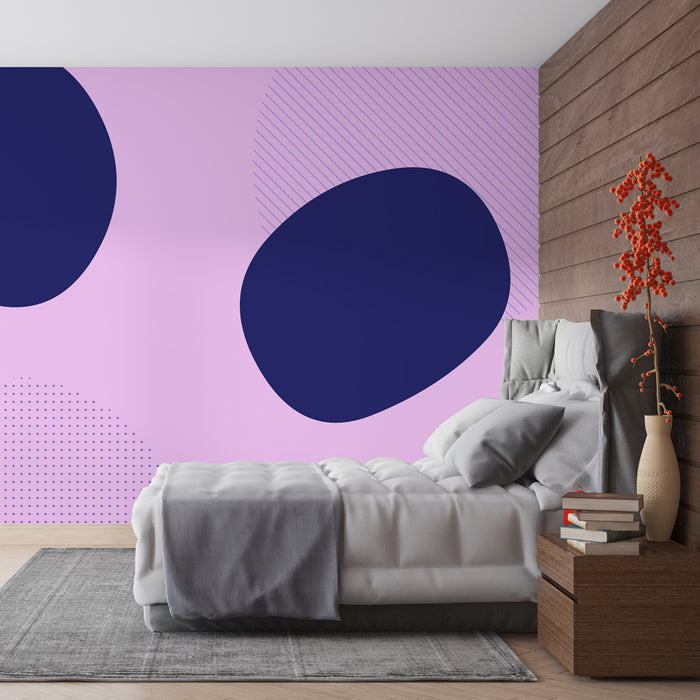 Papier peint abstrait | Violet et Bleu Marine