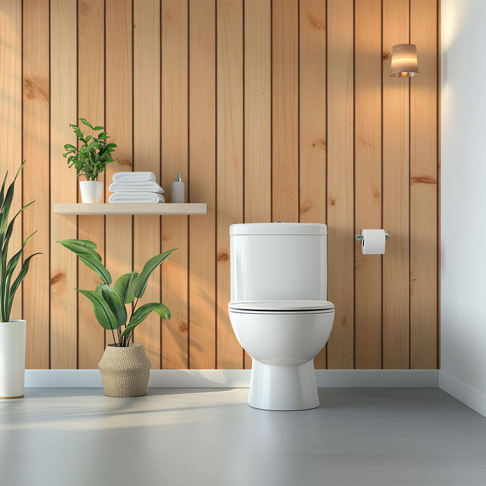 Papier peint toilette | Imitation lattes de bois verticales