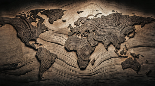 Papier peint carte en bois Design sculpté artisanal