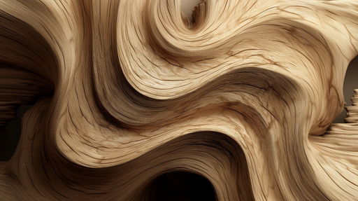 Papier peint effet bois Tourbillons organiques