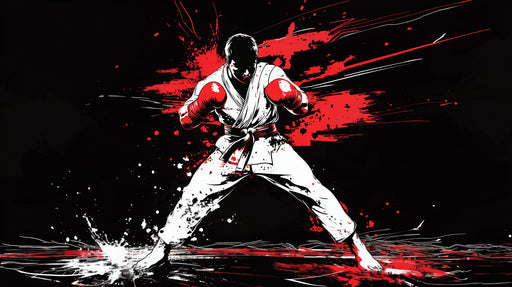 Papier peint art martial Combat intense sur fond artistique