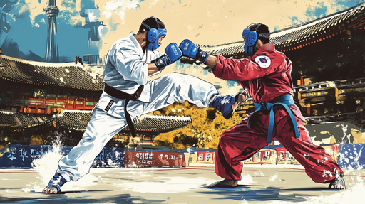 Papier peint Art Martial Combat Dynamique en Corée