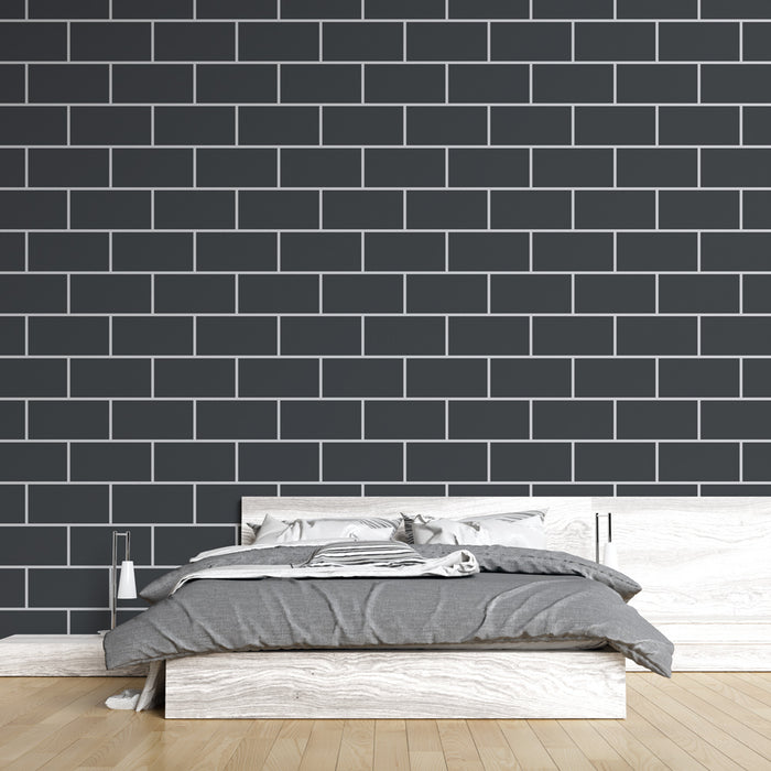 Papier peint briques | Design moderne gris foncé