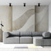 Papier peint moderne beige avec motifs ondulés pour salon contemporain