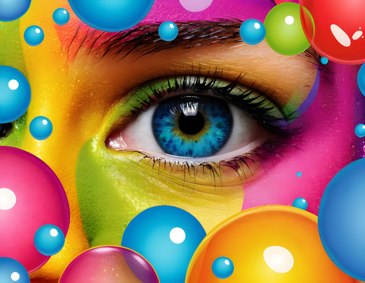Papier peint éclat de couleurs Œil en couleurs vibrantes