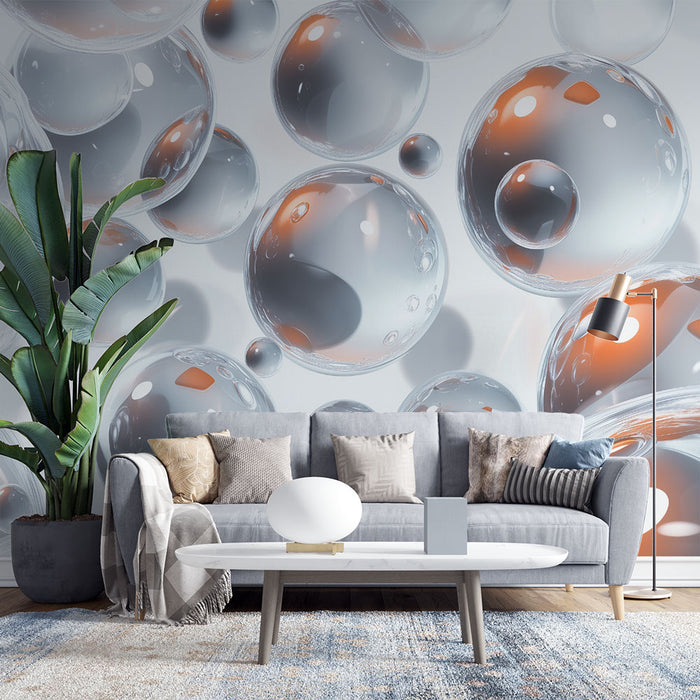 Papier peint bulles | Effet 3D Transparent