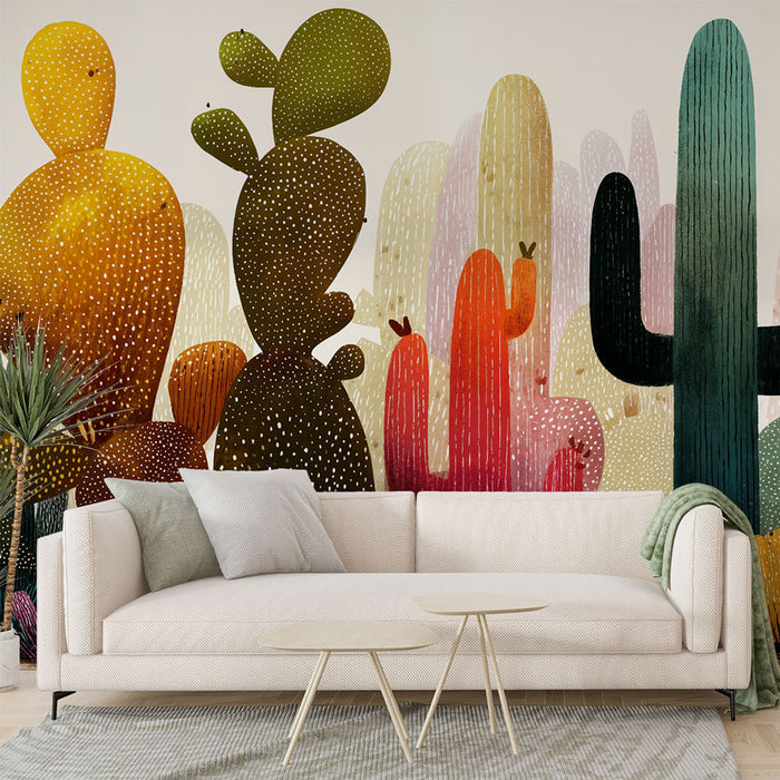 Papier peint cactus | Design coloré et moderne
