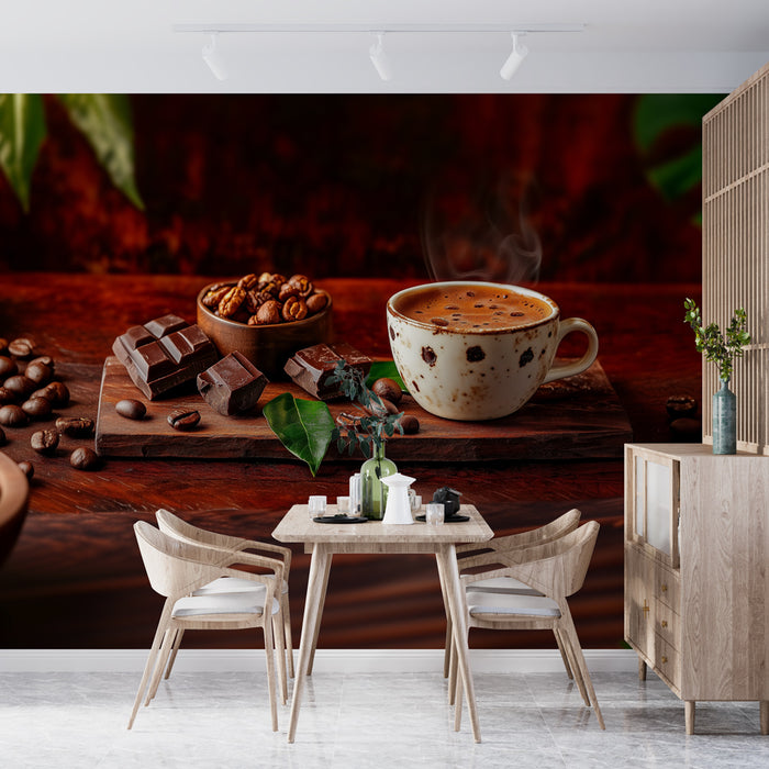 Papier peint café et chocolat | Ambiance chaleureuse