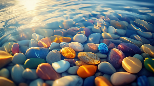 Papier peint galets colorés Beauté naturelle et apaisante