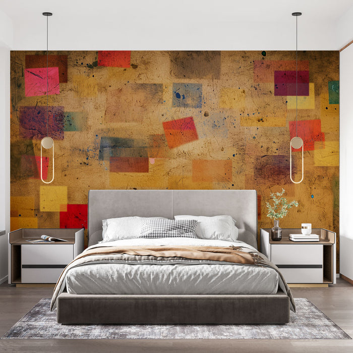 Papier peint abstrait | Couleurs vives et textures riches