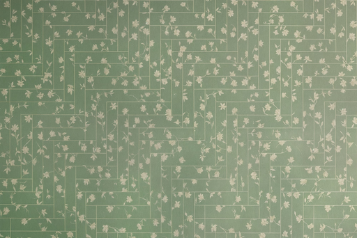 Papier peint fleuri vert Motif floral délicat