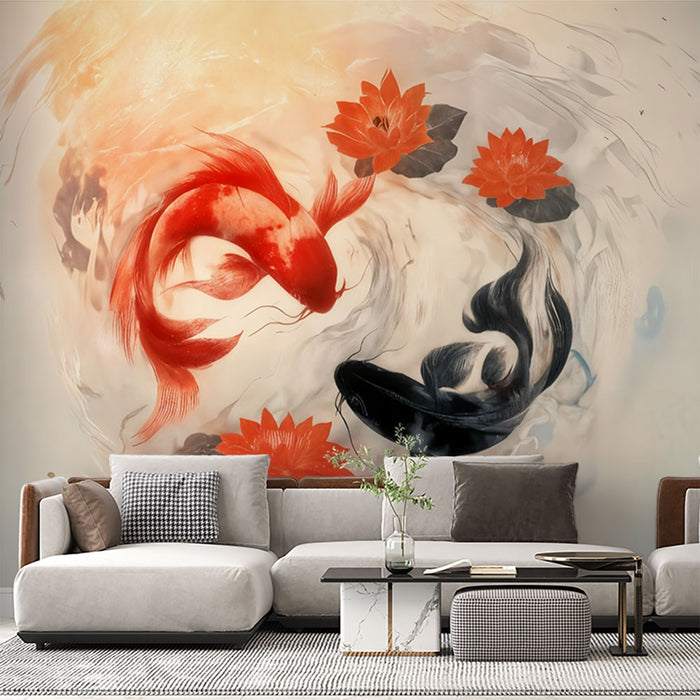 Papier peint carpes Koi | Harmonie de Yin et Yang