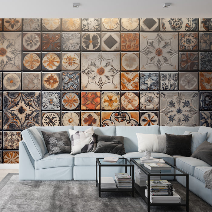 Papier peint carreaux | Design vintage et art déco