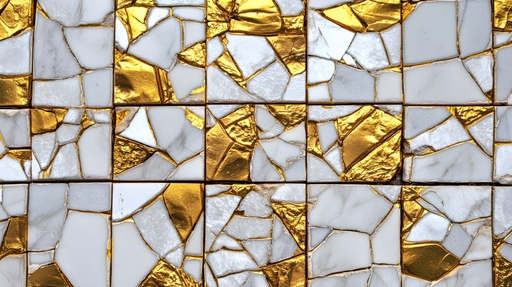 Papier peint mosaïque dorée Design luxueux et moderne