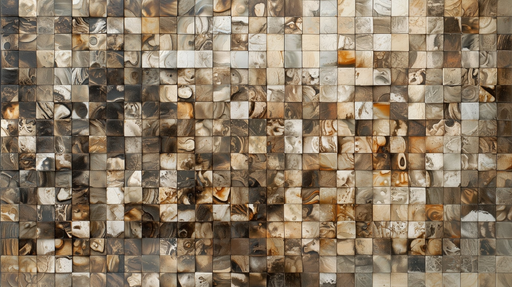 Papier peint mosaïque marron Design abstrait et texturé