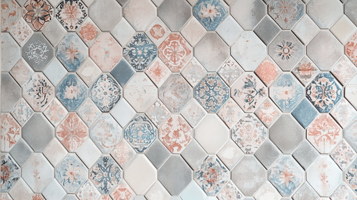 Carrelage hexagonal Design vintage coloré