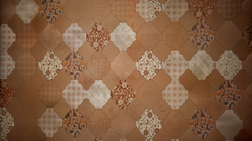 Papier peint mosaïque Motifs géométriques marron et beige