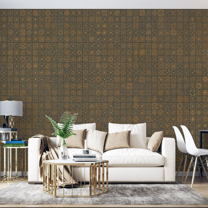 Papier peint géométrique | Carrés et losanges vintage