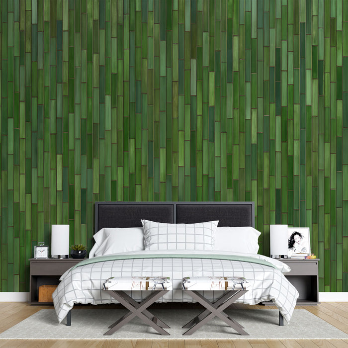 Papier peint bambou | Texture verte moderne