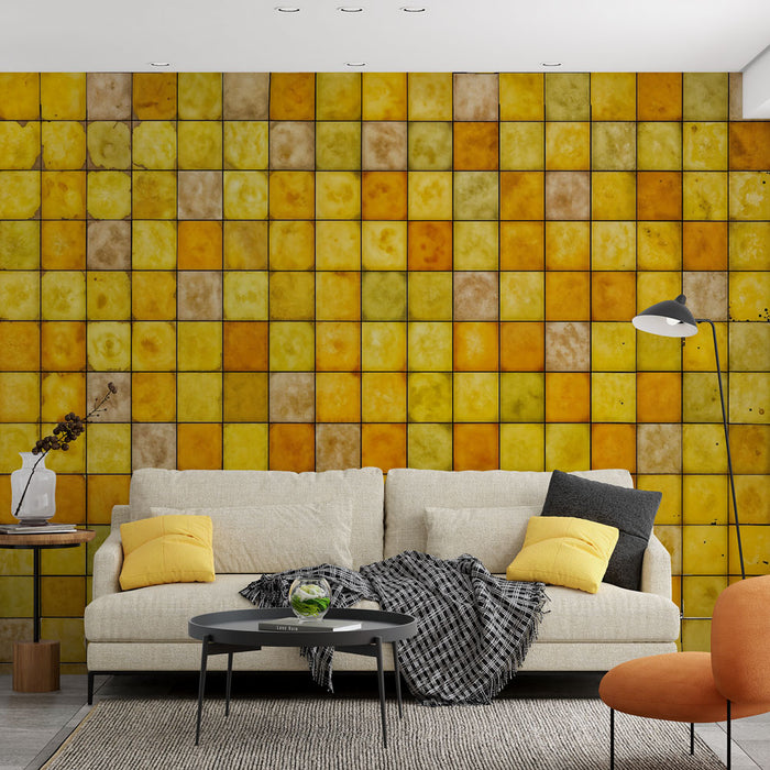 Papier peint mosaïque | Ambiance jaune et ocre