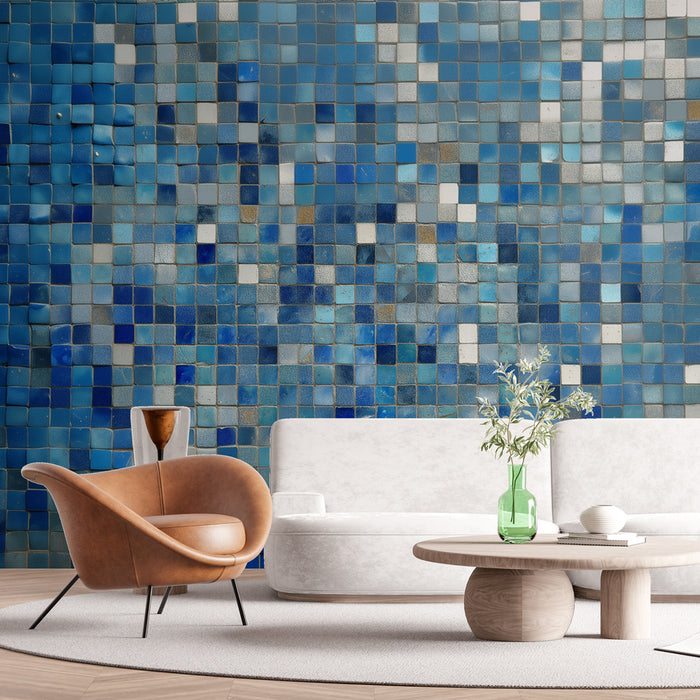 Papier peint mosaïque bleue | Design moderne et rafraîchissant