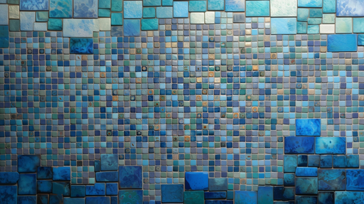 Papier peint mosaïque bleu Carreaux de style océan