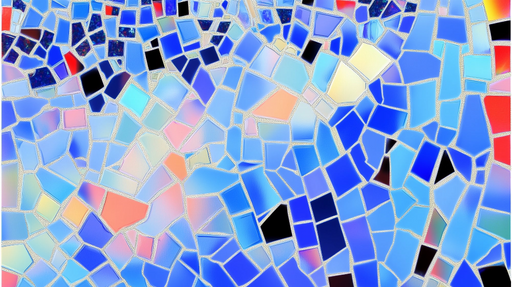 Papier peint mosaïque bleue Style abstrait vibrant
