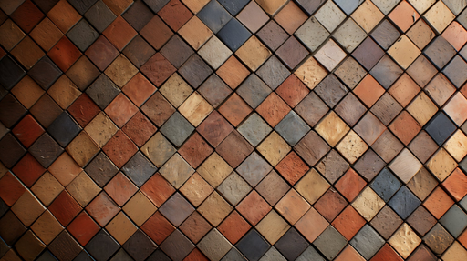 Papier peint mosaïque Texture en briques rouges et brunes