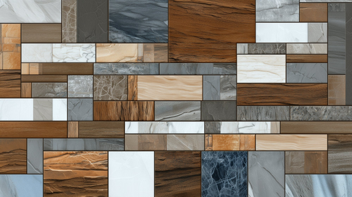 Papier peint motif géométrique Effet bois et marbre