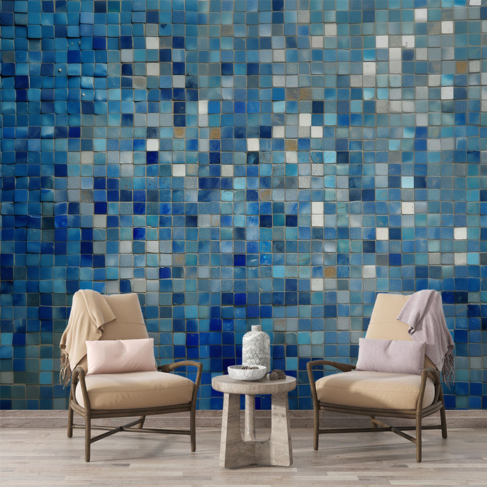 Papier peint mosaïque | Tons de bleu