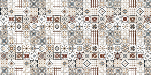 Papier peint mosaïque Design rétro et coloré